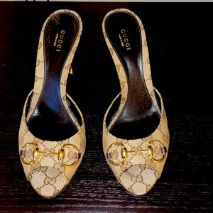 Gucci Sandals - GG Canvas & Horsebit Accent